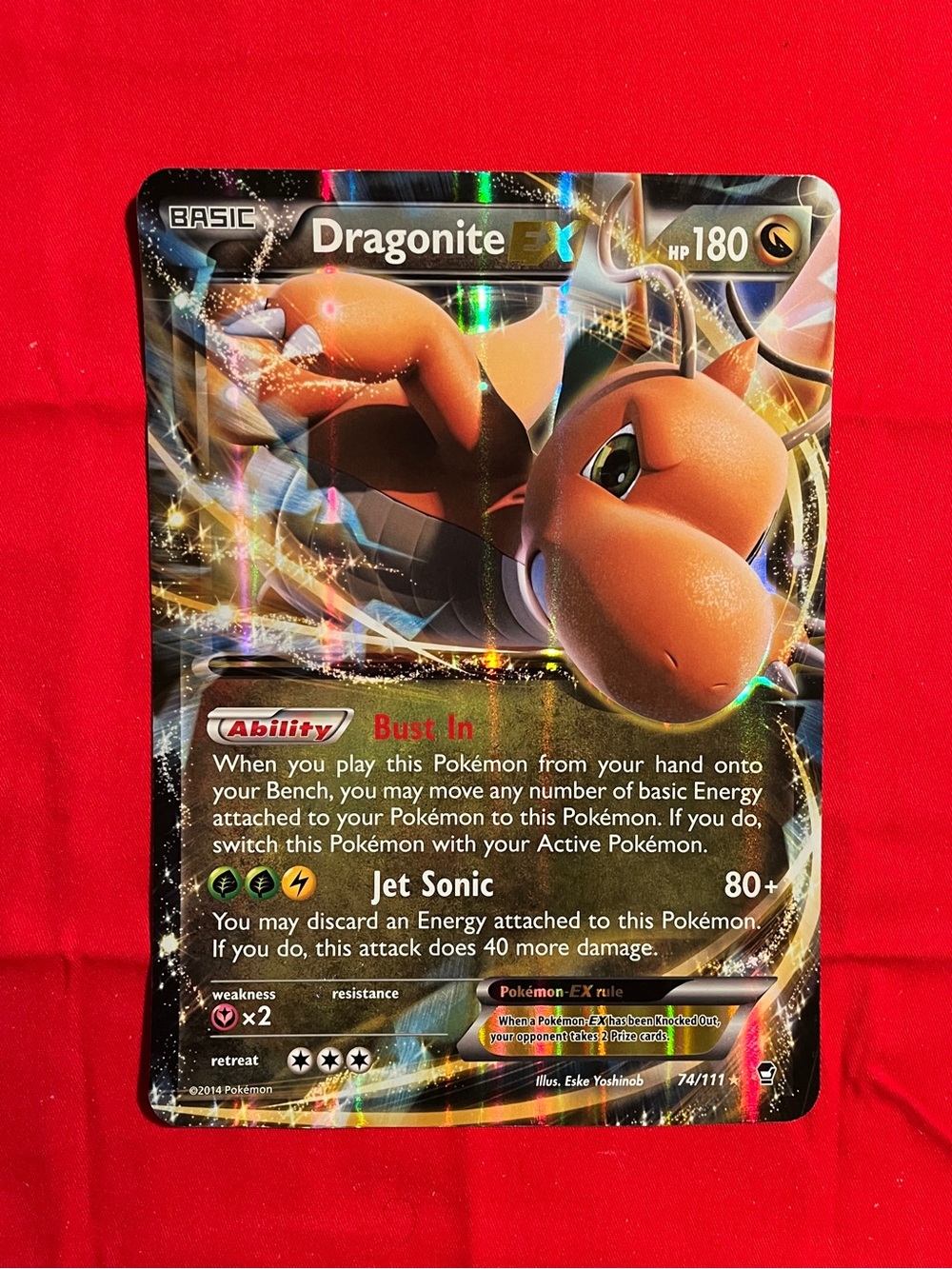 Pokemon Junbo Dragonite EX Card – Orange Holo Collectible
